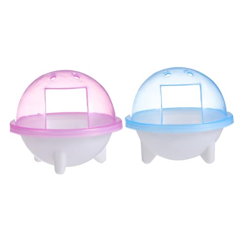 Housoutil 2St Hamsterbad Hamsterstaub Badehaus Hamster-Plastik-Badezimmer Badewanne Toilette im Hamsterkäfig Hamstertoilette Hase Kleine Tiere Zubehör Container von Housoutil