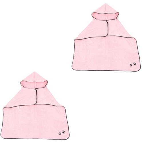Housoutil 2 Stücke Modische Hund Bademantel Haustier Schnell Trocknend Handtuch Hund Bademantel Handtuch Weiches Material Heimtierbedarf von Housoutil