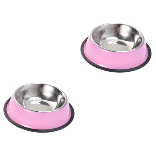 Housoutil 2 Stück Edelstahl-futternapf für Hundefutter und Wasser 18 cm rutschfest für Welpen und Katzen von Housoutil