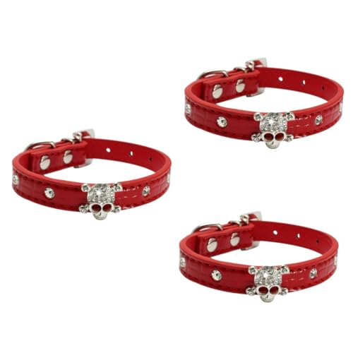 Housoutil 3 STK Halloween-schädel-haustierhalsband Diamant-katzenhalsband Party-hundekostüm Halloween-hundelätzchen Halloween-katzenhalsbänder Stilvolle Haustierhalsbänder Gurt Gotisch von Housoutil