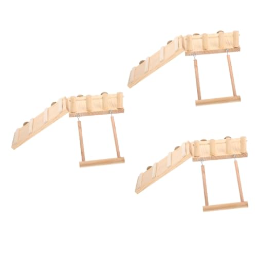 Housoutil 3 Sets Hamster Schaukel Chinchilla Zaun Holz Plattform Tragen Leiter Spaß Übung Spielzeug Für Chinchilla Gerbil von Housoutil