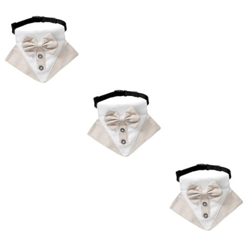 Housoutil 3-teiliges Einzigartiges Hundehalsband Haustier-Fliege Weiche Baumwolle Dreieckstuch Modisches Hunde-Accessoire Für Partys Khaki L/XL Housoutil 3-teiliges Einzigartiges Hundehalsband Haustier-Fliege Weiche Baumwolle Dreieckstuch Modisches Hunde-Accessoire Für Partys Khaki L/XL von Housoutil