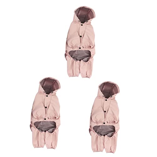 Housoutil 3St Regenmantel für Haustiere rosafarbene Kleidung Hunderegenmäntel für große Hunde Kleider übergroßer Hoodie Hundekleidung Hunderegenmantel wasserdicht Jacke mit Hut großer Hund von Housoutil