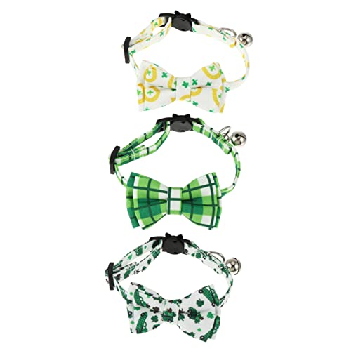 Housoutil 3st Haustierhalsband St. Patricks Day Katzenhalsband Festival-katzenhalsband Festival-katzenschleifenhalsband Hundehalsband Mit Schleife Kleidung Reine Baumwolle von Housoutil