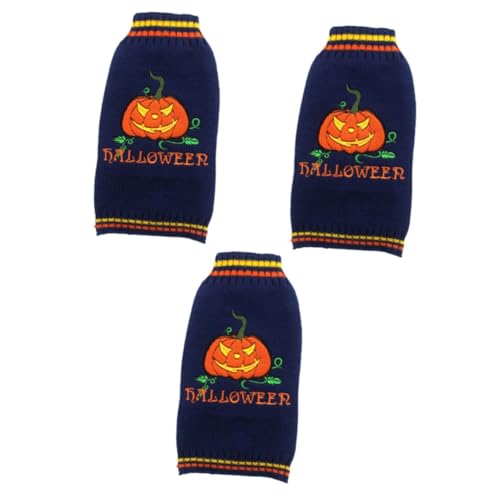 Housoutil 3St Welpen-Kürbis-Pullover Halloween-Katzenanzug Halloween-Haustierdekoration Hund Kürbis Tuch Kleiner Hundepullover Haustierkleidung Warmes Kostüm für Hund der Hund Hundekleidung von Housoutil