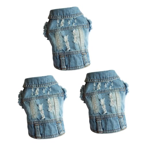 Housoutil 3-teilige Hundeweste Aus Denim Haustier-hundejacke Mit Knopfverschluss Größe XXL Haustierkleidung Für Hunde Stilvolle Weste Für Hunde von Housoutil