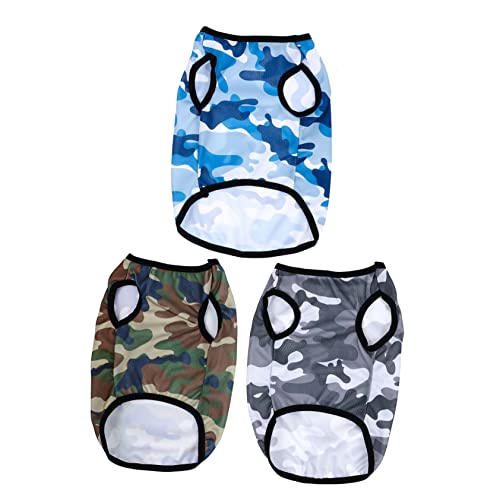 Housoutil Tanktops 3st Haustierweste Welpen Kleidung Haustier Weste Hund Camouflage Weste Haustier Bekleidung Hund Shirt Junge Hawaii Polyester Der Hund Sommerkleid von Housoutil