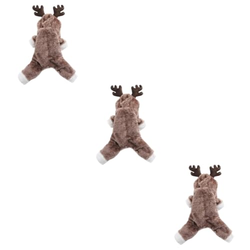 Housoutil 3-teiliges Warmes Hundekostüm Cartoon-elchkostüm Weihnachts-Rentier-Outfit Korallenvlies-Overall Mit Kapuze Mantel Für Kätzchen Und Welpen Housoutil 3-teiliges Warmes Hundekostüm Cartoon-elchkostüm Weihnachts-Rentier-Outfit Korallenvlies-Overall Mit Kapuze Mantel Für Kätzchen Und Welpen von Housoutil