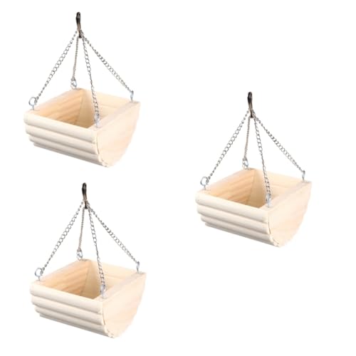 Housoutil 3 Stücke Hängen Nest Schaukel für Haustier Holz Hamster Papagei Nest Kette Schlaf Schaukel für Hause Housoutil 3 Stücke Hängen Nest Schaukel für Haustier Holz Hamster Papagei Nest Kette Schlaf Schaukel für Hause von Housoutil