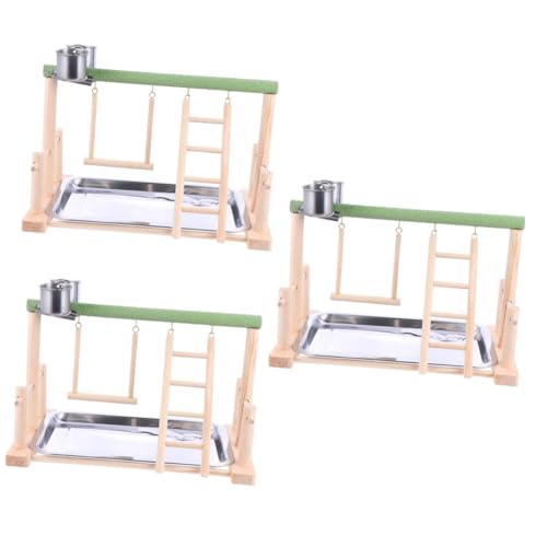 Housoutil 3 Stücke Papagei Stehen Rack Vogel Spielzeug Für Papagei Schaukel Playstand Für Papagei Spielen Pet Ausbildung Stehen von Housoutil