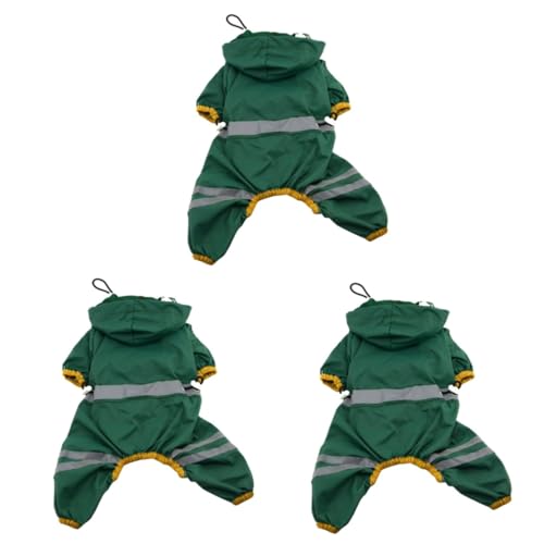 Housoutil 3 Stück Regenjacke Für Hunde Haustier-Regenmantel Elastische Beinschlaufen Atmungsaktiv Modisch Einzigartiges Design Dunkelgrün Housoutil 3 Stück Regenjacke Für Hunde Haustier-Regenmantel Elastische Beinschlaufen Atmungsaktiv Modisch Einzigartiges Design Dunkelgrün von Housoutil