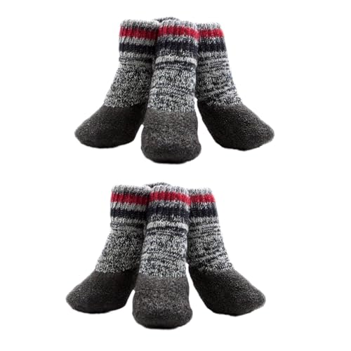 Housoutil 4 Paare Paws pfotenschutz hundesocken Wintersocken Strumpffüller für Welpen alleiniger Beschützer Gepolsterte verdicken Haustier Hundepfote großer von Housoutil