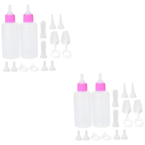 Housoutil 4 Sätze Haustier-Futterflaschen-Set tierfutter pet Supplies Blaue Anzüge Babyflasche kleine Haustierflaschen Welpenfutterflasche der Hund Suite Ziegenmilch neugeboren von Housoutil