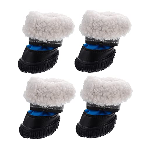 Housoutil Schützende Hundestiefel Warmes Design 4-teiliges Hundeschuhset für Pfoten Rutschgefahr und Heimtierbedarf von Housoutil