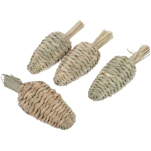 Housoutil 4stücke Handgemachte Karotten-Toys Für Kaninchen Und Nager Chew-Spielzeug Aus Für Chinchillas Und Hamster Fördert Zahnpflege Und Spielspaß von Housoutil