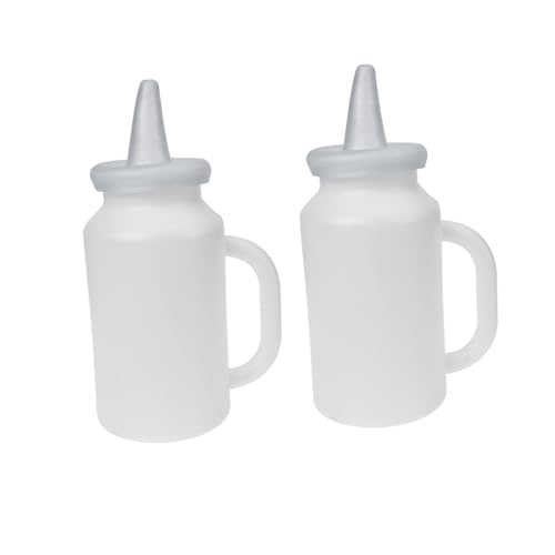 Housoutil 4 Stück Hasen Flasche tierfutter Milchflasche für Nutztiere Milchflasche für Kälberaufzucht Welpenflasche Haustier kleine Milchflasche Container Nuckelflasche Baby Plastik Weiß von Housoutil