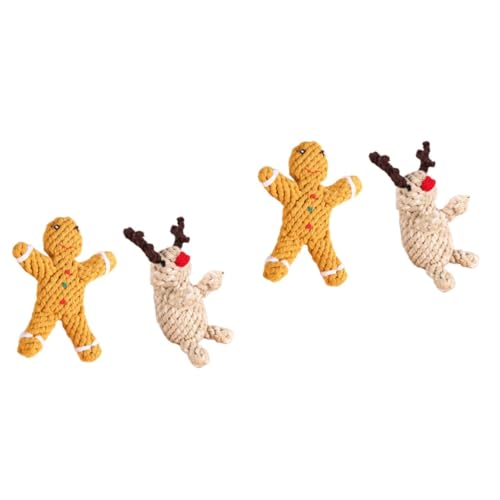 Housoutil 4 Stück Handgemachtes Hundespielzeug Plüschtier Für Hunde Baumwollseil Molarenspielzeug Zum Auslaufen Von Lebensmitteln Welpenspielzeug Haustier Welpenleine von Housoutil