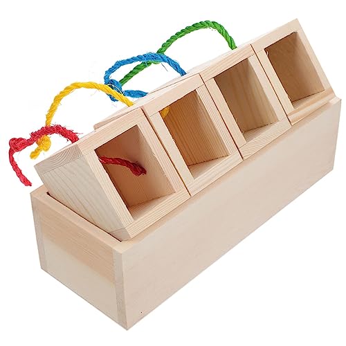 Housoutil 5Er-Box Hamster Spielzeug zur Nahrungssuche Kauspielzeug Meerschweinchen Spielzeug Kaninchenspielzeug Spielset aus Holz Spielzeuge Hamsterspielzeug Futterautomat für Haustiere Hase von Housoutil