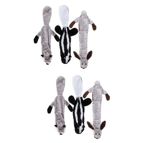 Housoutil 6 STK Flauschige Kuscheltiere Kleines Kauspielzeug für Hunde Themberchaud-Plüsch Hasenspielzeug Kaninchenspielzeug Plüschtier kreatives Haustierspielzeug der Hund Lederschale von Housoutil