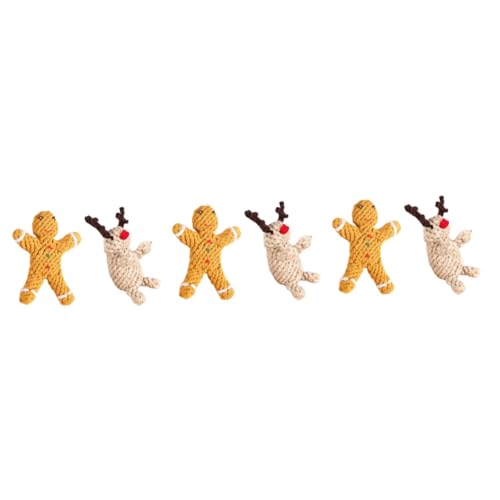 Housoutil 6 STK Weihnachtsspielzeug Für Große Hunde Weihnachten Haustier-baumwollseilspielzeug Kleintierspielzeug Weihnachtsspielzeug Für Hunde Kauspielzeug Für Hunde Hündchen Spielzeugseil von Housoutil