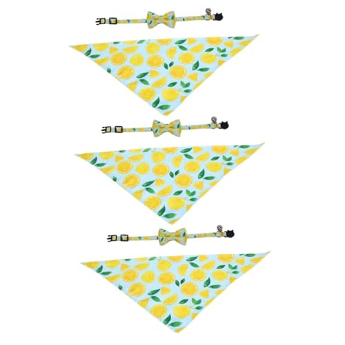 Housoutil Kätzchenhalsbänder 6 Stück Haustier Dreieckstuch Obst Dreieckstuch Polyester Katzenhalsband Abbrechen von Housoutil