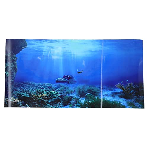 Housoutil Aquarium Hintergrundpapier Aquarium Papierhintergrund Unter Meereshintergrund Aquarium Dekoratives Bild Aquarium-dekor-Hintergrund Unterwasser-Hintergrund Entfernbar 3D Poster von Housoutil