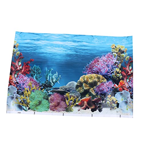 Housoutil Aquarium Hintergrundbild großes Plakat Unterwasser Dekoration Unterwasserwelt Dekoration Aufkleber Hintergrunddekor dekoratives Bild drinnen schmücken Poster 3D von Housoutil