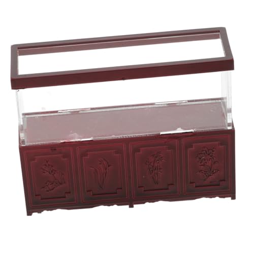 Housoutil Fischtankmodell Panzer Mini Fischtankdekor Dekoration Zubehör Dekorativ Klein Schreibtisch-Aquarium Mikro Tischmittelstücke Fischtankspielzeug Simulations-Aquarium-Modell Hölzern von Housoutil