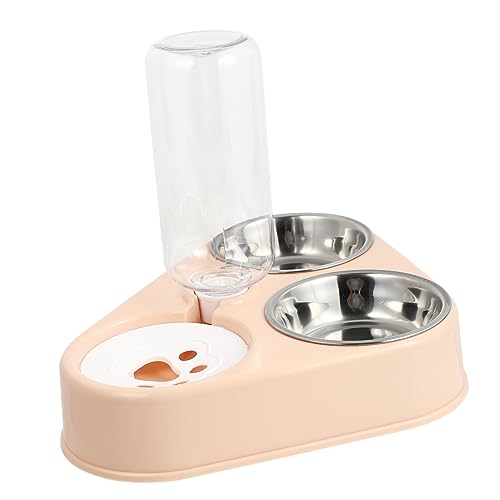 Housoutil Automatischer Wasserspender für Katzen und Hunde Futterflasche für Haustiere 2 Edelstahlschüsseln – Basis Housoutil Automatischer Wasserspender für Katzen und Hunde Futterflasche für Haustiere 2 Edelstahlschüsseln – Basis von Housoutil