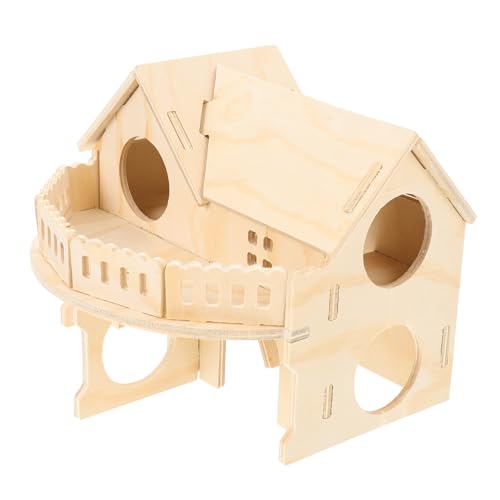 Housoutil Hamster Hideout Habitate Holz Hamster Schlafhaus Safe Hideaway Nest Haustier Spielzeug Möbel Täglichen Spaß von Housoutil