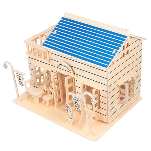 Housoutil Hamsterhaus Spielzeug Kleine Haustierhütte Hamsterversteck Kleine Tierhütte Hamster Hütte Hamsterhütte Hamstervilla Klettern Blöcke 3D Hölzern von Housoutil