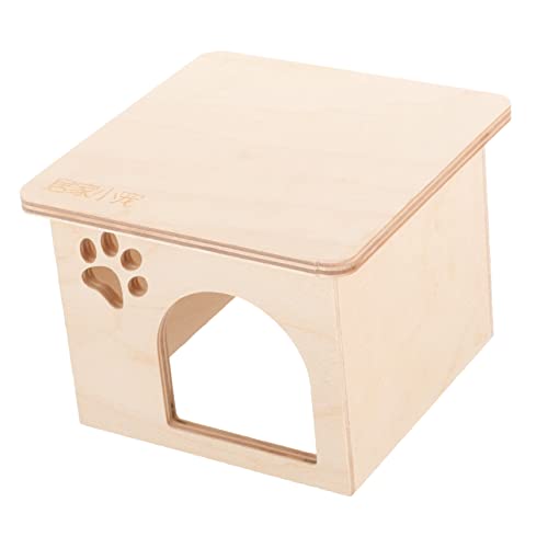 Housoutil Elegantes Hamsterversteck Aus Holz Chinchilla-mäuse Spielhaus Aus Holz Ruheplatz Spielbereich Dekorativ Für Hamster von Housoutil