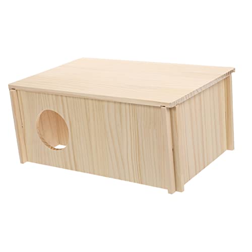 Housoutil Käfig Für Hamster Versteck Aus Holz Burg Dekorative Hamsterbox Zum Ausruhen Spielen Rattenversteck Für Haustiere von Housoutil
