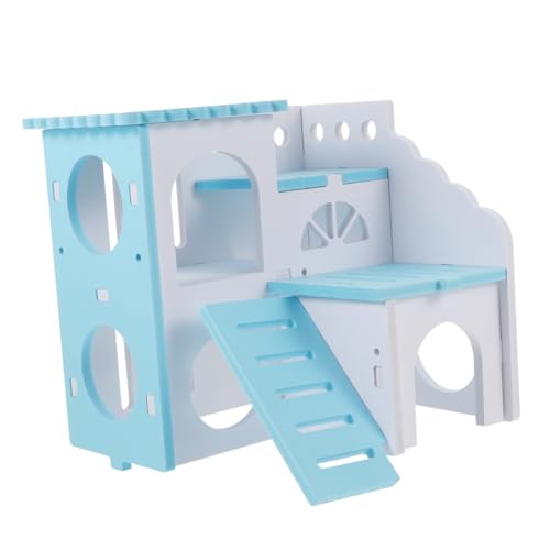 Housoutil Hamsterhaus Mit Zwei Etagen Spielzeug Für Kleine Tiere Gemütliche Schlafgelegenheit Und Kauspielzeug Für Hamster Ratten Und Andere Kleintiere von Housoutil