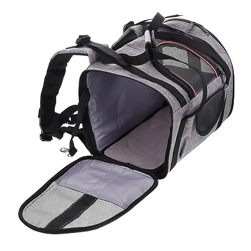 Housoutil Reiserucksack für Haustiere pet Backpack Rucksack für Katzen atmungsaktive Katzentasche Reisetasche für Hunde draussen Gurt Welpenkäfig Tragetasche Reisen wasserdichtes PVC von Housoutil