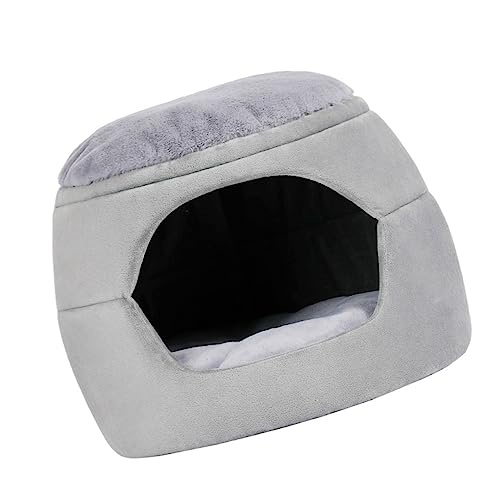 Housoutil Haustierbett pet Bed haustierfeldbett katzenhöhlen katzenbettchen Zwinger Katzennest Haustierkäfig-Nest doppelter Zweck Baumwollnest Haustiermatte schlafendes Nest PP Baumwolle von Housoutil