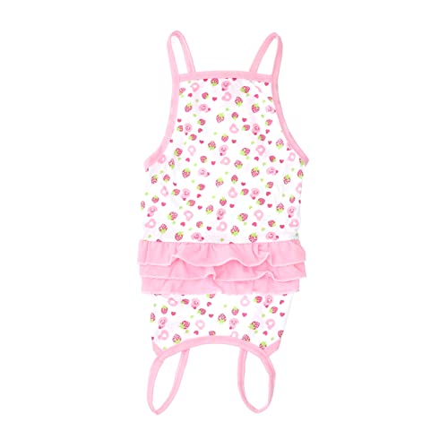 Housoutil one Piece Kleidung Lovely hundebekleidung hundekleider Niedlich cutermesserser kuschelig Jogginganzug Rosa Rock Haustierhemden Haustierzubehör Sanft Trägerkleid Hosenträger ädchen von Housoutil