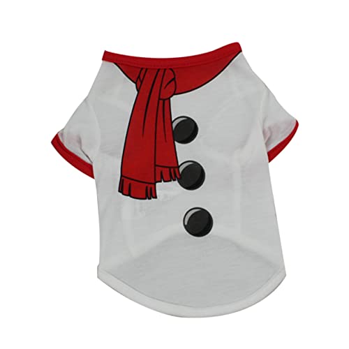 Housoutil Weihnachts-hundeshirt mit Schneemann- Entzückender Haustierpullover für Hunde Urlaubskleid Schneemann-Muster Größe M Haustierkleidung für Weihnachtsfeiern von Housoutil