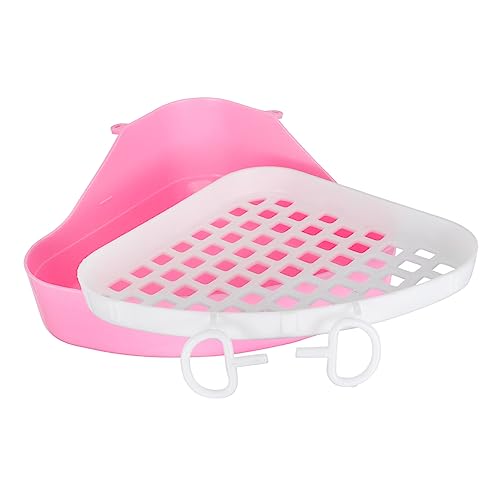 Housoutil Kasten Kaninchentoilette Badehaus für Hamster Häschen Toilette Tierbad Hamsterbad töpfchen Haustier Hase Bettpfanne Trainer Mülleimer Toilettenbox Plastik Rosa von Housoutil