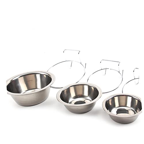 Housoutil Katzennapf Wasser Hängende Haustier Wassernapf Edelstahl Hundefutterspender Heimtierbedarf Groß 17cm von Housoutil