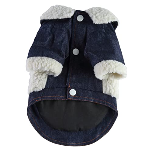 Housoutil Kleidung Für Haustiere Hündchen-Hoodie Winterliches Hundeoutfit Welpen Mantel Jacke Denim-Hunde-Hoodie Hundemäntel Für Mittelgroße Hunde Warme Kleidung Gemütlich Polyester von Housoutil