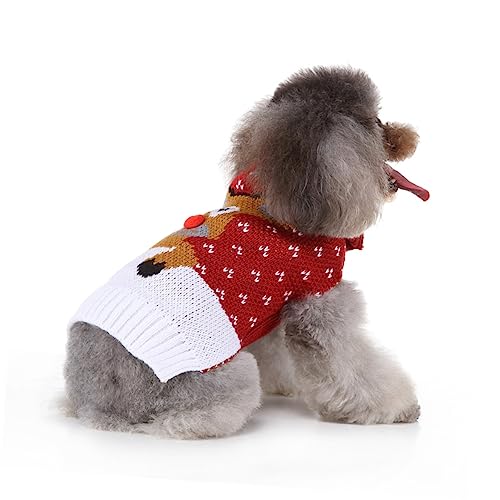 Housoutil Bezaubernder Hundepullover Mit Hirsch-Aufdruck Warmes Und Bequemes Haustier-Party-Outfit Für Weihnachten von Housoutil