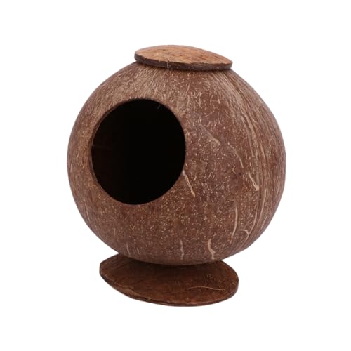 Housoutil Crafts Vogelhaus-Basis – Nest Aus Polierter Kokosnussschale – Perfekt Für Meerschweinchen Vögel Und Eichhörnchen – Haustiernest von Housoutil