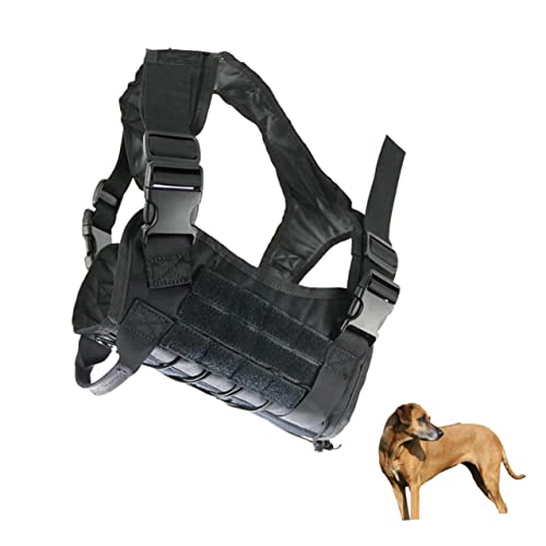 Housoutil Militärische Kleidung Laufweste Trainingsgeschirr Für Hunde Hundegeschirr Für Große Hunde Hundeweste Für Mittelgroße Hunde Streifenhundeweste Taktische Weste Mit Taschen Gurt von Housoutil