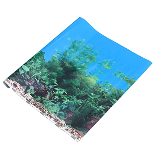 Housoutil Aquarienpapier Haften Unterwasser-Szene Pinup-Aufkleber Applikationen Verzierungen Dekorative Wandtattoos Hintergrundbild Dekor Hintergrundpapier 3D Aquarium von Housoutil