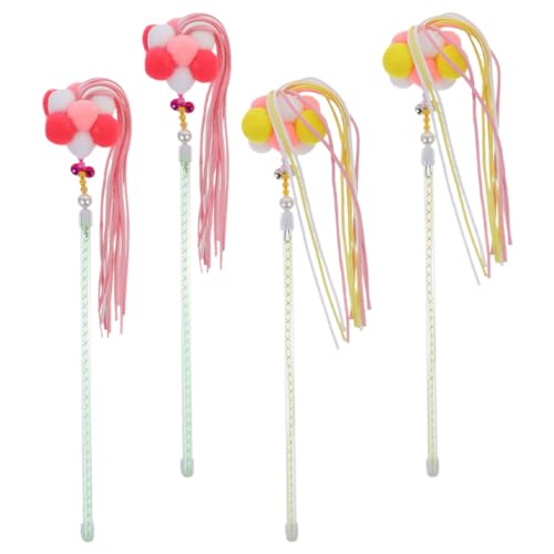 Housoutil Pompon-Zauberstab Katzenspielzeug 4 Stück Flauschige Bälle Katzen-Teaser Kätzchen Interaktives Spielzeug Katzen-Stäbchen Mit Quaste Katzen-Regenbogen-Schnurstange Housoutil Pompon-Zauberstab Katzenspielzeug 4 Stück Flauschige Bälle Katzen-Teaser Kätzchen Interaktives Spielzeug Katzen-Stäbchen Mit Quaste Katzen-Regenbogen-Schnurstange von Housoutil