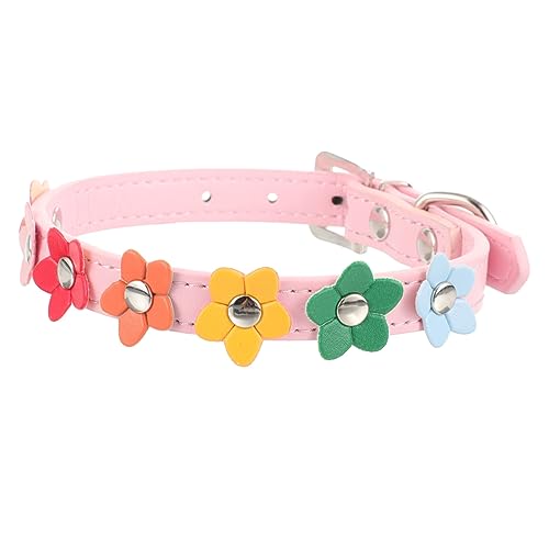 Housoutil Sommerhalsband Für Hunde Hundehalsbänder Für Mädchen Haustierhalsband Für Mädchenkatzen Lederhalsband Für Welpen Rosa Katzenhalsband Zugseil Für Haustiere Pu Chihuahua Großer Hund von Housoutil