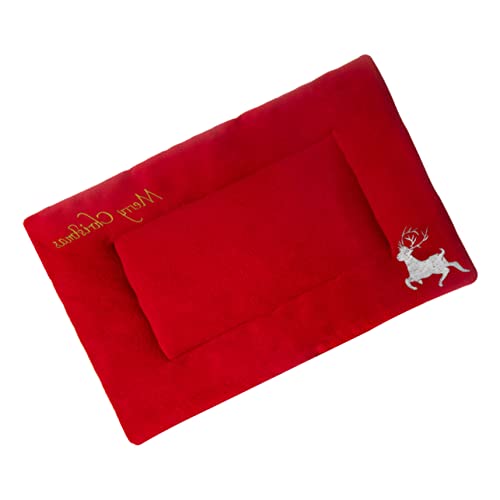Housoutil Dickes Weihnachts-Haustier-schlafbett Aus Plüsch Für Katzen Und Hunde Warme Dekorative Haustierbettmatte Mit Hirschmuster Housoutil Dickes Weihnachts-Haustier-schlafbett Aus Plüsch Für Katzen Und Hunde Warme Dekorative Haustierbettmatte Mit Hirschmuster von Housoutil