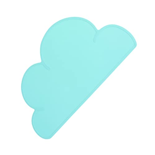 Housoutil Futter-essmatte Silikon-haustiermatte Lebensmittelecht Für Hundenapf Tischset Nicht Leicht Zu Reinigen Lustiges Wolken-Design Bläulich-grün von Housoutil