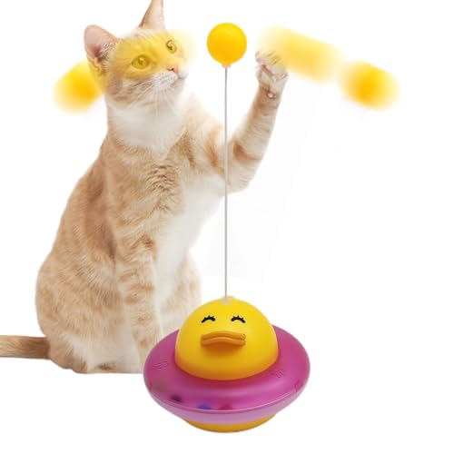 Houssem Katzen-Anreicherungsspielzeug | Tumbling Kittens Puzzle-Teaser-Spielzeug - Lustiges Bereicherungsspielzeug für Zuhause, Park, Spazierengehen, farbenfrohes Spielzeug mit Teasing-Stick von Houssem